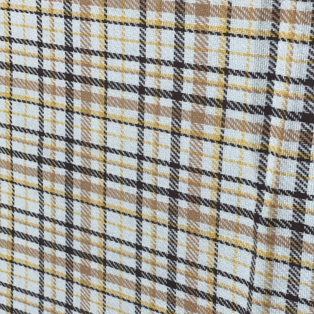 Plaid Fabric Material Yellow White Black 56” by 61” - Picture 2 of 3